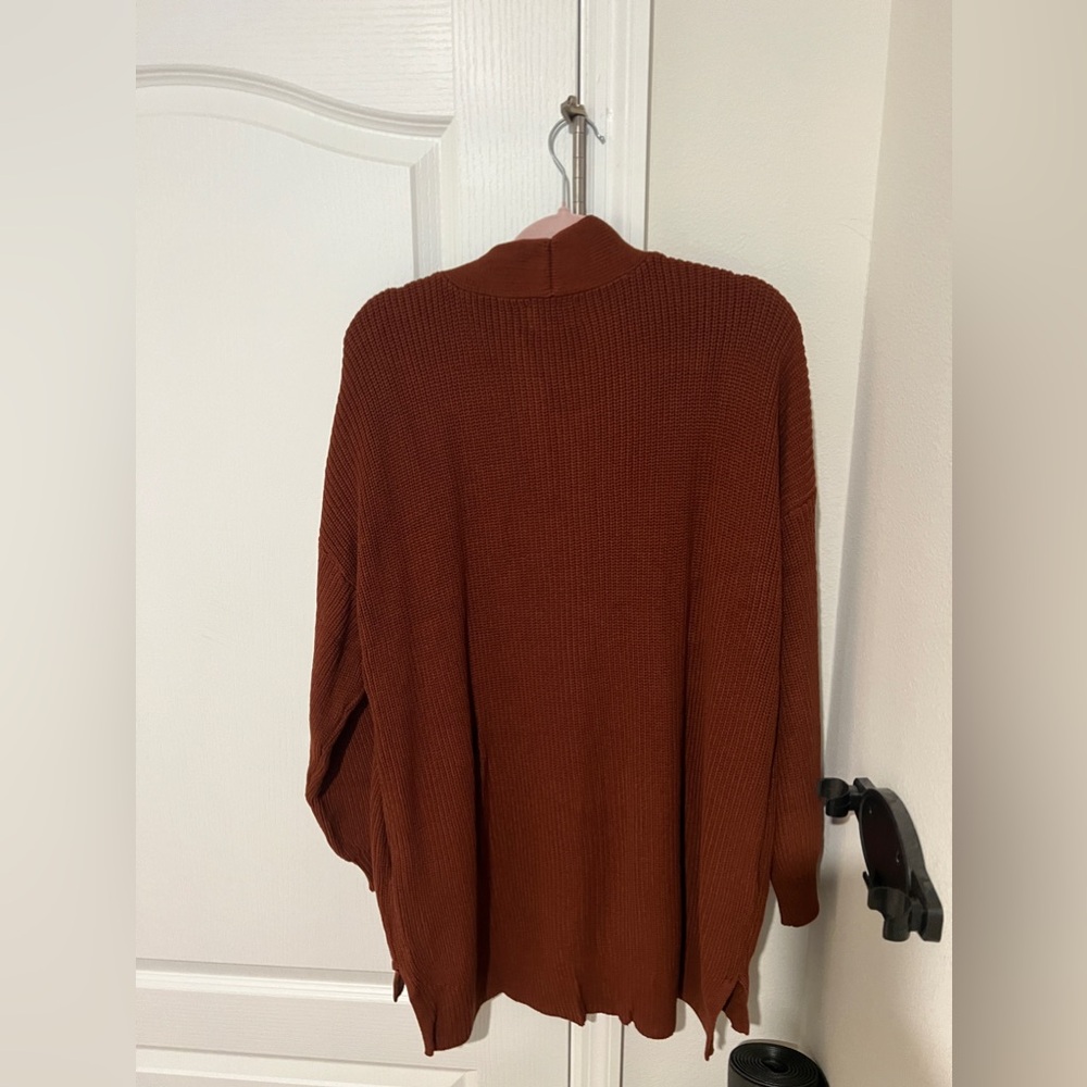 Open-Front Rust Cardigan Sweater - Picture 5 of 5